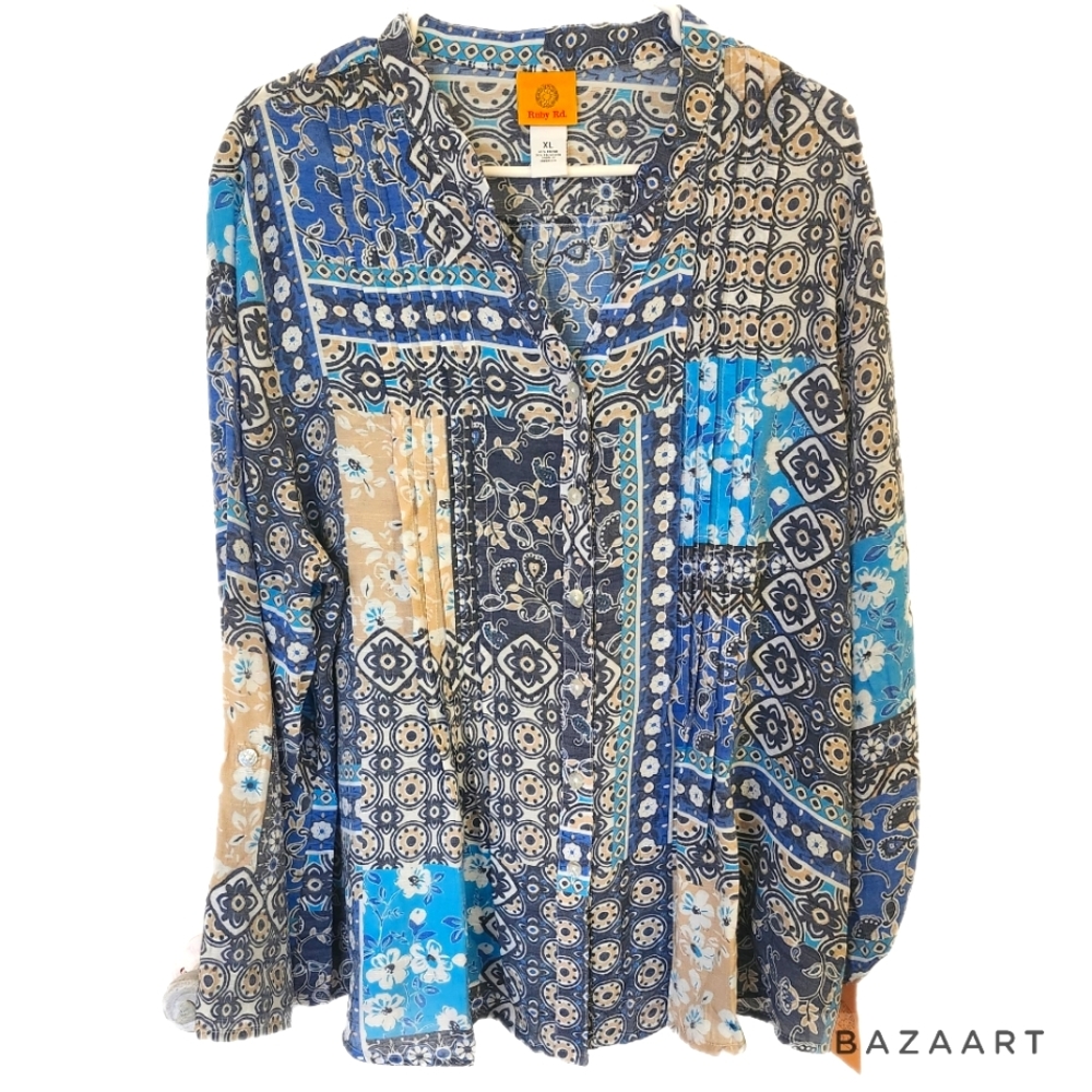 NWT Ruby Rd. Boho Blouse